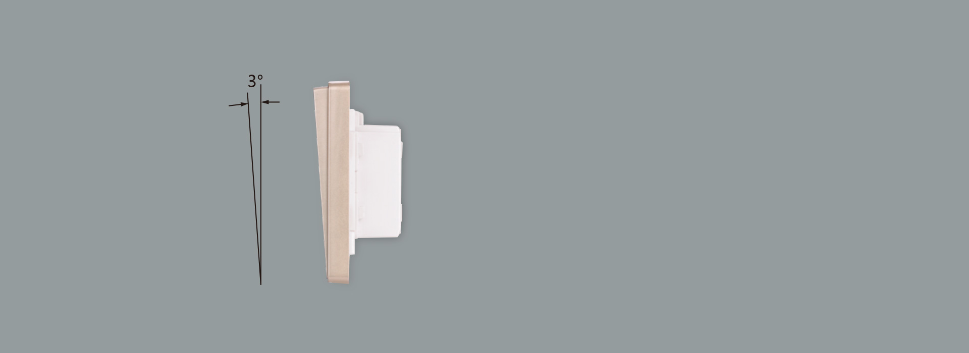 小摆角设计 轻盈自如
 开关3°小摆角，...