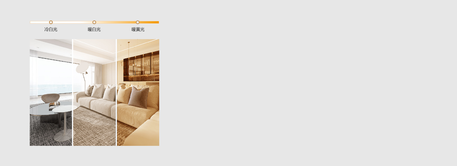 三段调光，生活需要多一点选择
 三色分段...